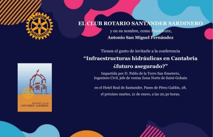 Conferencia "Infraestructuras hidráulicas en Cantabria ¿futuro asegurado? impartida por D. Pablo de la Torre San Emeterio.