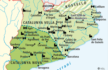 Mapa de Catalunya al segle XII